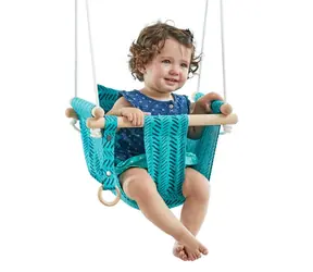 2Kids Toys Dziecięca huśtawka tekstylna 100% bawełna turkusowa / od 18 miesiąca