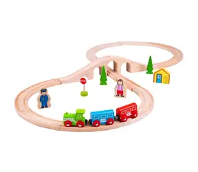 Bigjigs Rail Drewniane tory kolejowe ósemka / 40 sztuk / od 3 lat