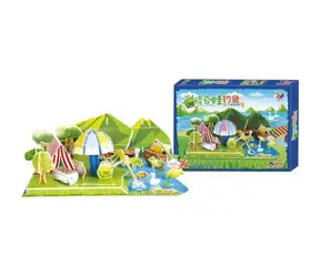 Puzzle 3D Small Foot z pianki trójwarstwowej - basen z żabami / 56 elementów / od 3 lat