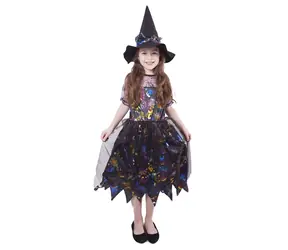 Kostium czarownicy Rappa dla dzieci - Halloween (M) kolorowy / 6-8 lat