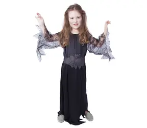 Strój czarownicy Rappa dla dzieci - Halloween (M) czarny / 6-8 lat (116-128 cm)