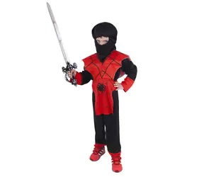 Rappa Czerwony kostium Ninja dla dzieci (S) / 4-6 lat (110-116 cm)