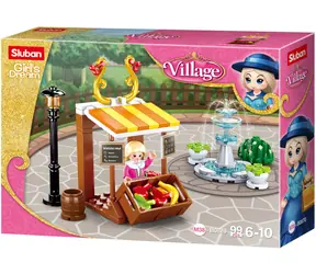 Sluban Girls Dream Village M38-B0870 Stojak na owoce z epoki i fontanna / Kompatybilne z Lego /figurki|sztuk: 1|99 / 6 lat