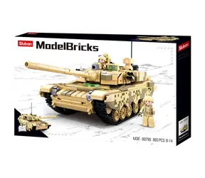 Sluban Model Bricks M38-B0790 Czołg podstawowy / Lego - kompatybilny / Liczba figurek|części: 2|893 / od 8 lat