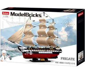 Klocki Sluban Model M38-B0836 Fregata USS Constitution okręt wojenny / Lego - kompatybilne/ figurki|części: 1|1118