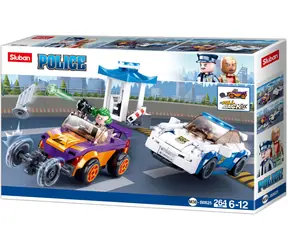 Sluban Police M38-B0825 Pościg policyjny z wyciąganym samochodem / kompatybilność z Lego /Ilość figurek|sztuk: 2|161 / 6 lat