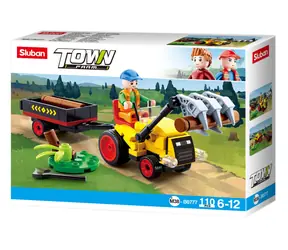 Farma Miejska Sluban M38-B0777 Traktor z przyczepą / Lego - kompatybilny / Ilość figurek|części: 1|110 / od 6 lat