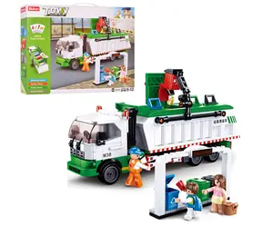 Sluban Town M38-B0780 Śmieciarka + gra karciana / Lego - kompatybilne / figurki|sztuk: 4|432 / od 6 lat