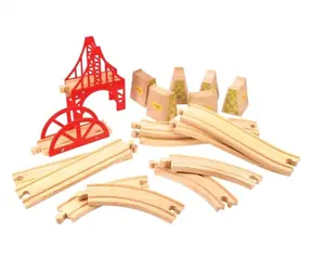 Bigjigs Rail Drewniany zestaw torów most 18 elementów / od 3 lat