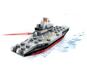 QMAN QM-09 Panzer Amphibious 1803-2 Statek towarowy Black Gull / Zestaw konstrukcyjny / 38 elementów / od 6 lat