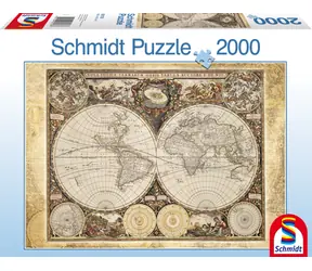 Puzzle Schmidt Historyczna mapa świata / 2000 elementów / od 12 lat