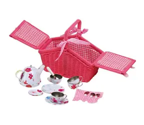 Kosz piknikowy Small Foot Pink z naczyniami / od 3 lat