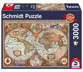 Puzzle Schmidt Historyczna mapa świata / 3000 elementów / od 12 lat