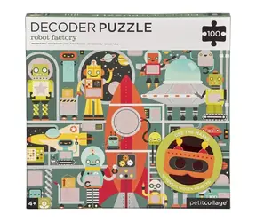 Roboty Petit Collage Puzzle 100 szt. z okularami 3D / 100 szt. / od 4 lat
