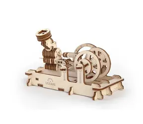 Drewniana mechaniczna łamigłówka Ugears 3D Silnik / od 14 lat / 81 elementów / Poziom trudności: łatwy