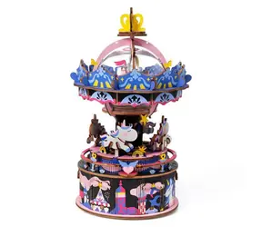 Puzzle 3D Robotime w pudełku z zabawkami Wesoła karuzela / od 14 lat / 174 elementy / Poziom trudności: średni