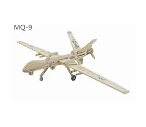 Robotime Drewniane puzzle Amerykański dron MQ9 / od 3 lat / 16 elementów / Poziom trudności: niski