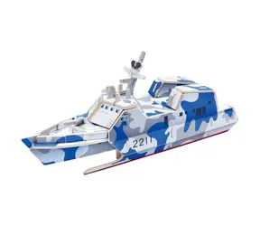 Robotime Drewniane puzzle statek ataku typ 022 / od 3 lat / 48 elementów / Poziom trudności: niski