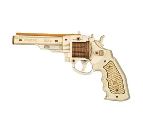 Robotime 3D drewniana mechaniczna układanka Revolver Corsac / od 14 lat / 102 elementy / Poziom trudności: niski