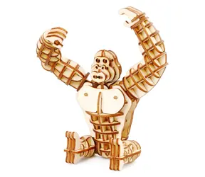 Drewniane puzzle 3D Robotime Gorilla / od 8 lat / 105 elementów / Poziom trudności: niski