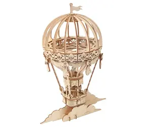 Drewniane puzzle 3D Robotime Balon na ogrzane powietrze / od 8 lat / 140 elementów / Poziom trudności: niski