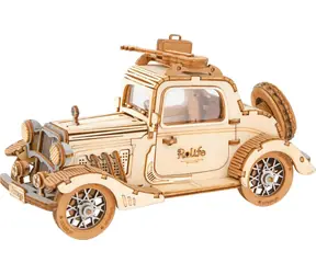 Robotime drewniane puzzle 3D Weteran coupe / od 8 lat / 164 elementy / Poziom trudności: średni