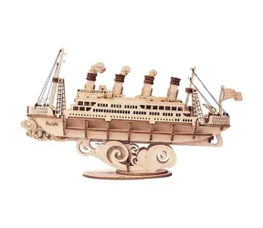 Drewniane puzzle 3D Robotime Liniowiec / od 8 lat / 145 elementów / Poziom trudności: niski