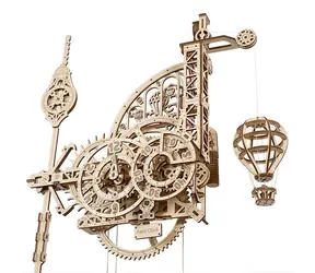 Ugears 3D Drewniane mechaniczne puzzle Aero Zegar ścienny / Wiek 14+ / 320 elementów / Poziom trudności: Wysoki