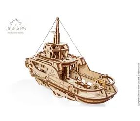Drewniane puzzle mechaniczne Ugears 3D Holownik / od 14 lat / 169 elementów / Poziom trudności: łatwy