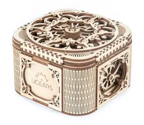 Drewniane puzzle mechaniczne Ugears 3D Pudełko na klejnoty / od 14 lat / 190 elementów / Poziom trudności: średni