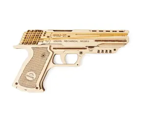Ugears 3D drewniana mechaniczna układanka Wolf-01 Pistolet / od 14 lat / 63 elementy / Poziom trudności: niski