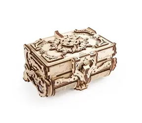 Ugears 3D Drewniane mechaniczne puzzle Antyczne pudełko na biżuterię / Wiek 14 i więcej / 185 elementów / Poziom trudności: średni
