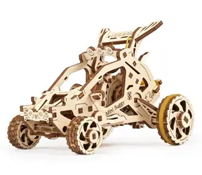Ugears 3D drewniana mechaniczna układanka Mini Buggy / od 14 lat / 80 elementów / Poziom trudności: niski