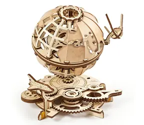 Drewniane puzzle mechaniczne Ugears 3D Globus / od 14 lat / 184 elementy / Poziom trudności: niski