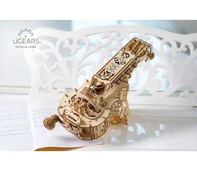 Drewniane puzzle mechaniczne Ugears 3D Lira korbowa / od 14 lat / 292 elementy / Poziom trudności: średni
