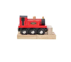 Bigjigs Rail Drewniany pociąg Terrier czerwony / od 3 lat