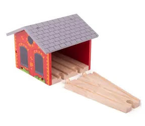 Zajezdnia Bigjigs Rail Brick na dwa pociągi / od 3 lat