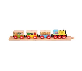 Bigjigs Rail Pociąg towarowy z warzywami + 3 tory / od 3 lat