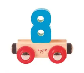 Drewniany wagon kolejowy Bigjigs Rail - numer 8 / od 3 lat