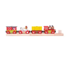 Bigjigs Rail Farm Train + 3 tory / od 3 lat