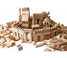 EkoToys Kostki drewniane naturalne 220 szt. XL / od 12 miesiąca
