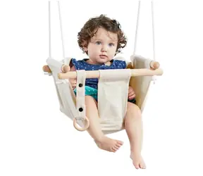 2Kids Toys Dziecięca huśtawka tekstylna 100% bawełna beżowa / od 18 miesiąca