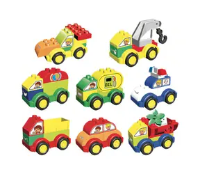 Klocki LW Toys Junior Samochody / Lego- kompatybilne / 62 elementy 