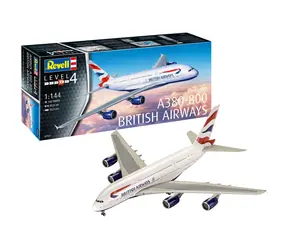 Revell A380-800 British Airways / Model plastikowy / 1:144 / Liczba części: 163 / Poziom trudności: 4 / od 12 lat