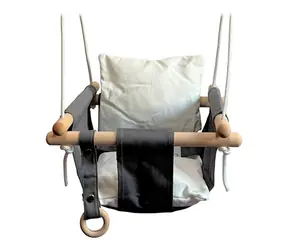 2Kids Toys Dziecięca huśtawka tekstylna 100% bawełna czarno-biała / Nośność 50 kg / od 18 miesięcy