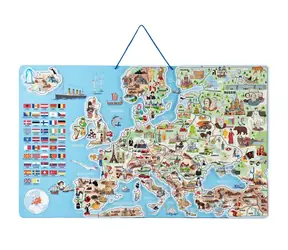 Woody Magnetyczna mapa Europy, gra planszowa 3 w 1 w AJ / od 3 lat