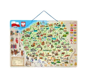 Woody Magnetyczna mapa Polski ze zdjęciami i grą planszową 3 w 1 / od 3 lat