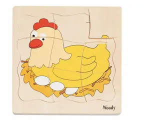 Woody Puzzle na tablicy „Rozwój kury” / od 3 lat