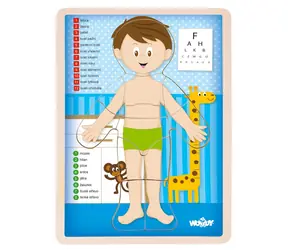 Woody Puzzle „Ludzkie ciało” - chłopiec CZ / od 3 lat