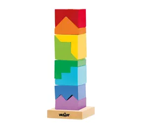 Woody Kolorowa składana wieża - puzzle / od 2 lat